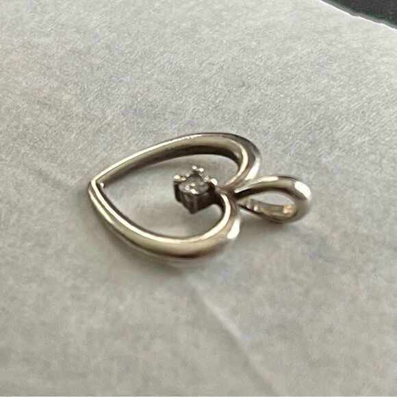 James Avery Sterling Silver Heart with Diamond Pendant in JA Box Cloth Pendant - Picture 11 of 16